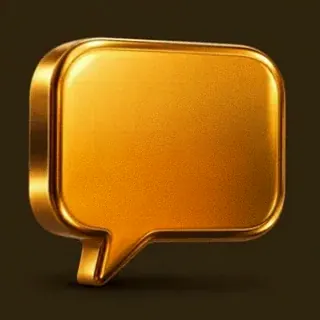 Gold speech bubble — Uptown Pokies