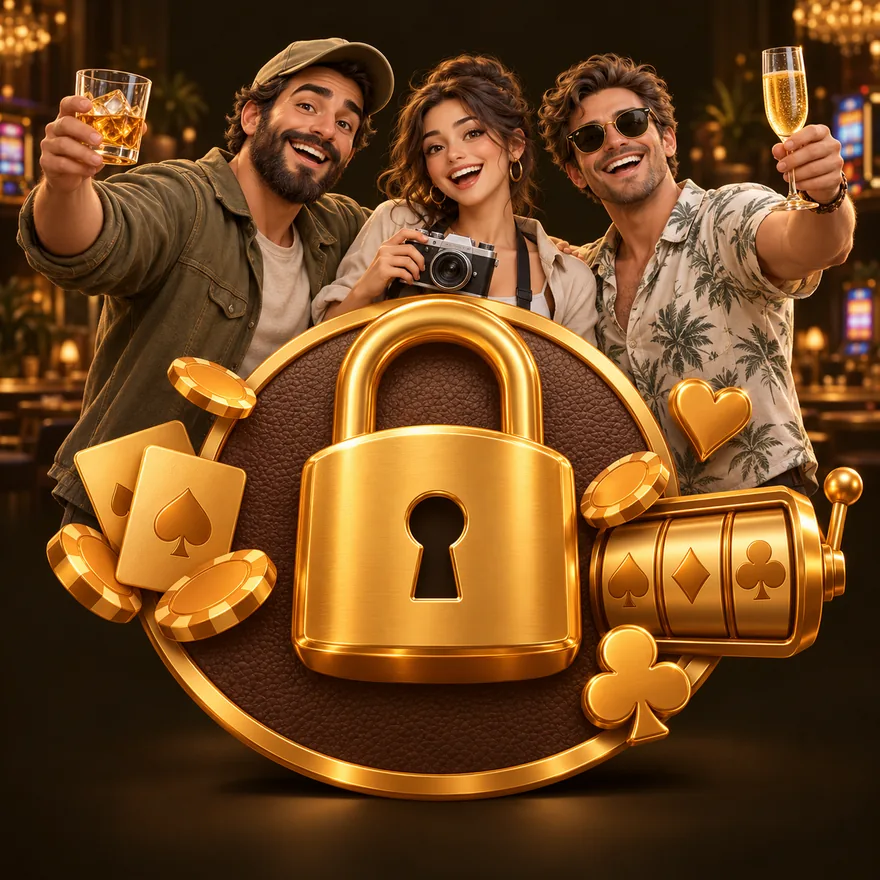 Padlock emblem — Uptown Pokies