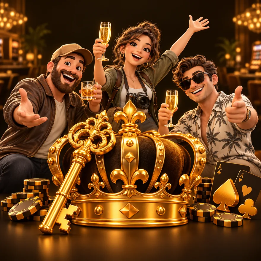 Royal crown and key — Uptown Pokies