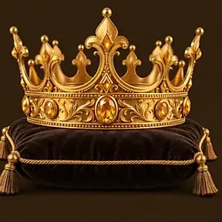 Gold crown on cushion — Uptown Pokies