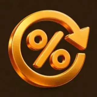 Gold percent symbol — Uptown Pokies
