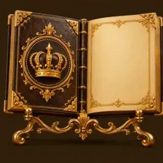 Ornate open book — Uptown Pokies